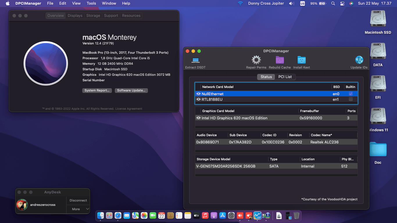 Success Hackintosh macOS Monterey 12.4 Build 21F79 in Lenovo Ideapad 330S-14IKB